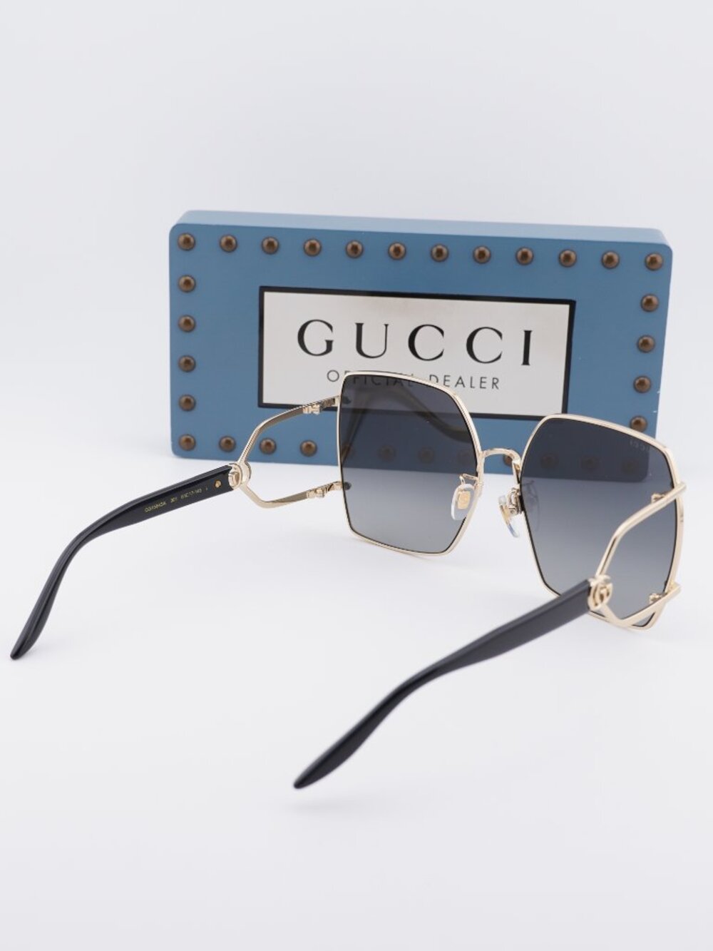 Gucci GG1564SA 001 Women Square Sunglasses - Endura Gold / Grey Gradient - Picture 5 of 13
